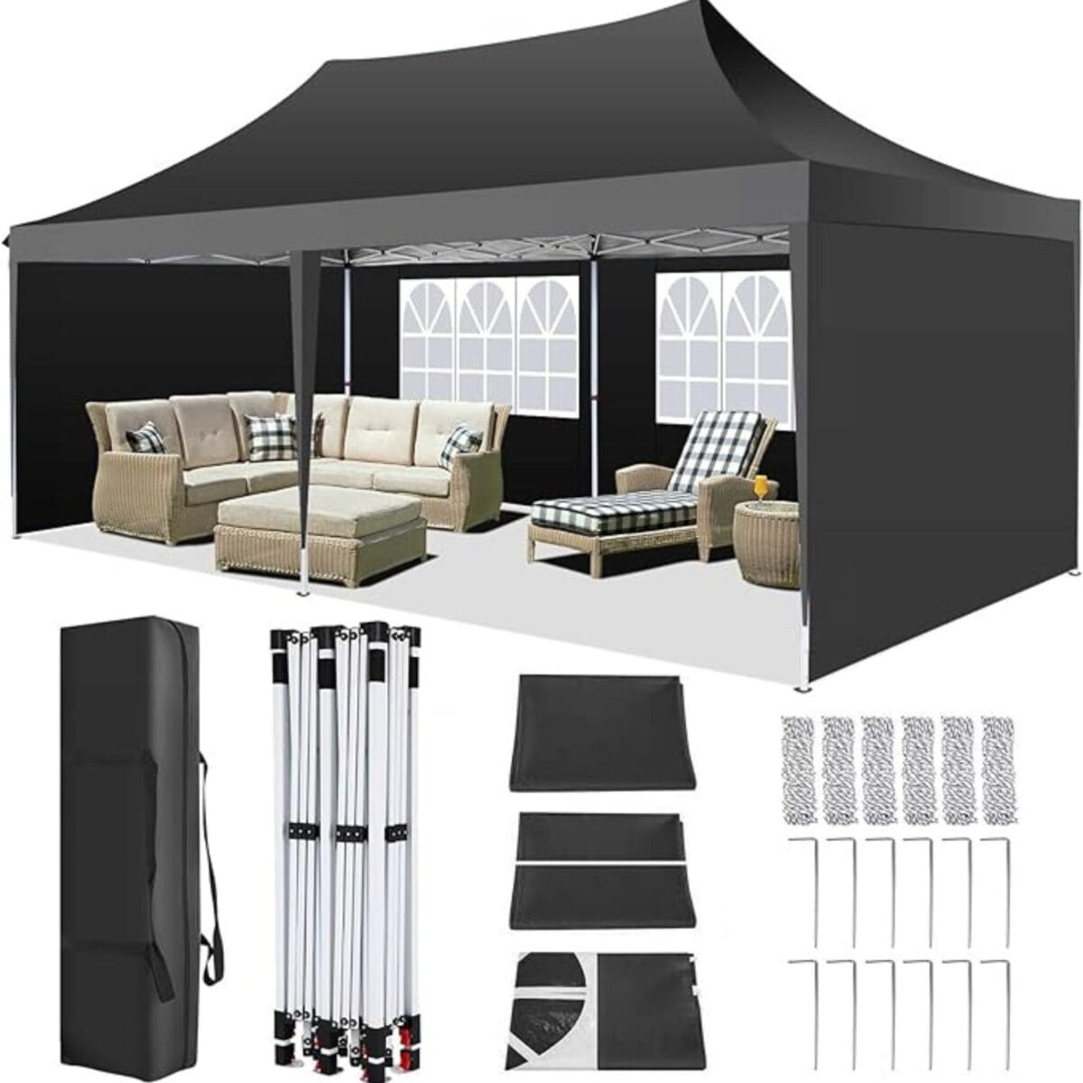 Pop Up Gazebo 3mx6m with 4 Removable Sidewalls Waterproof