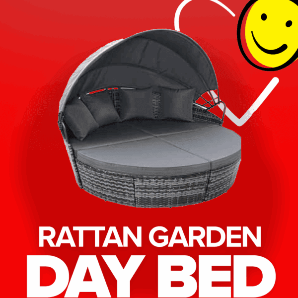 Bali 3 Piece Modular Round Rattan Wicker Patio Garden Furniture Daybed