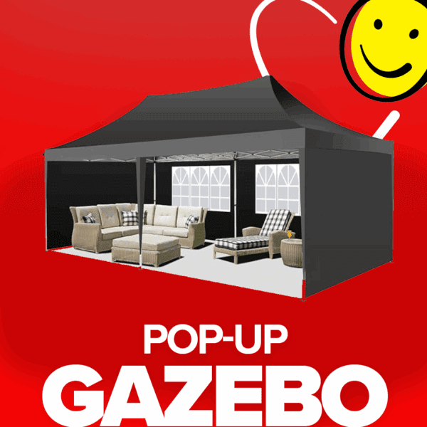 Pop Up Gazebo 3mx6m with 4 Removable Sidewalls Waterproof