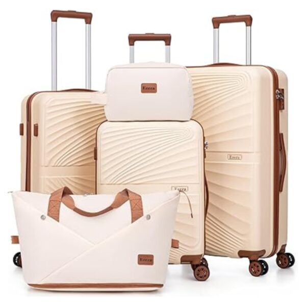Eeeza Luggage Sets 5 Piece, Suitcases with Wheels, ABS Hard Case Luggage